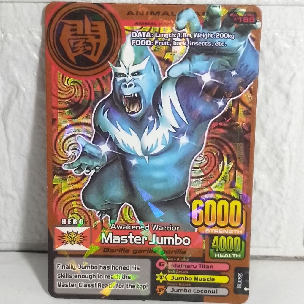 Animal Kaiser Master Jumbo No.189 Original Card Rare Hologram – Kondisi Bagus Koleksi Pribadi