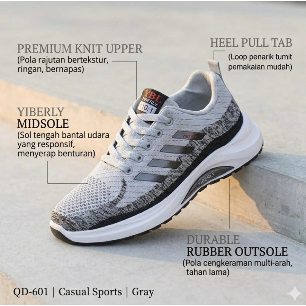 Sepatu Pria Sneakers Sepatu Sport Kerja Kuliah Sepatu Olahraga Kasual
