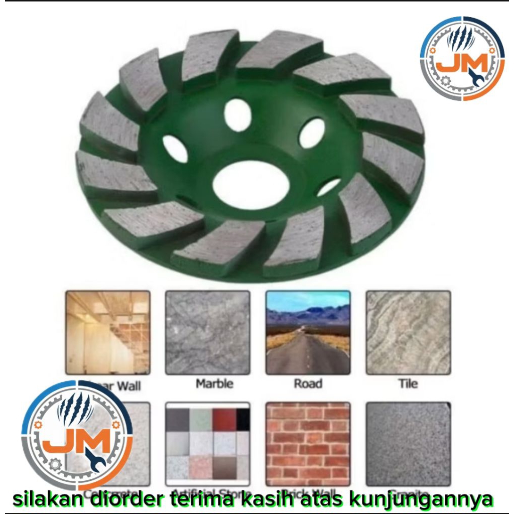 Mata Gerinda Mangkok 3 inch 4 inch Poles Beton Batu Cobek Mata Gerinda Poles Beton TOKTO
