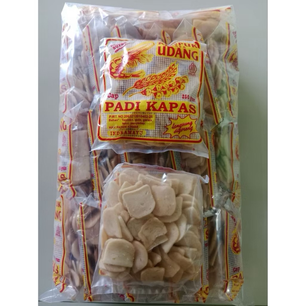 Kerupuk Udang Cap Padi Kapas 250gr - Renyah, Gurih, dan Praktis untuk Cemilan
