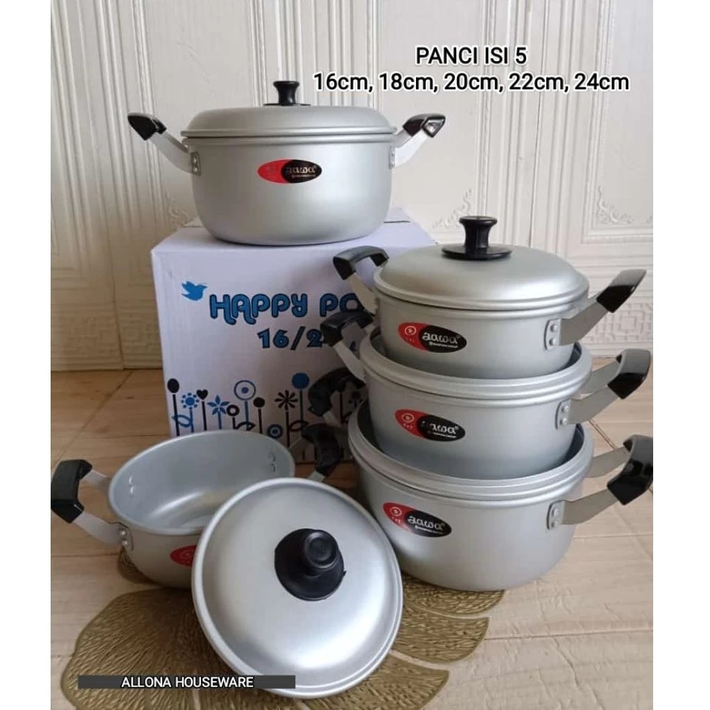 ( INSTANT ) PANCI ALLUMUNIUM SUSUN 5 / HAPPY POT SUSUN 5