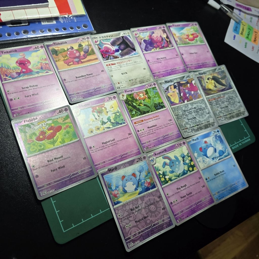 Mawile, tinkatink, tinkatuff, flabebe, floette, florges, marill Reverse Holo & Common - Pokemon TCG 