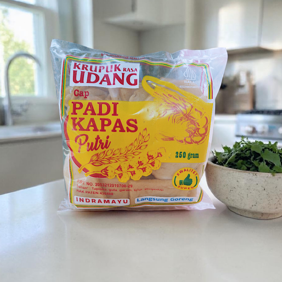 Kerupuk Udang Cap PADI KAPAS Putri 1kg - Renyah, Gurih, dan Praktis untuk Cemilan