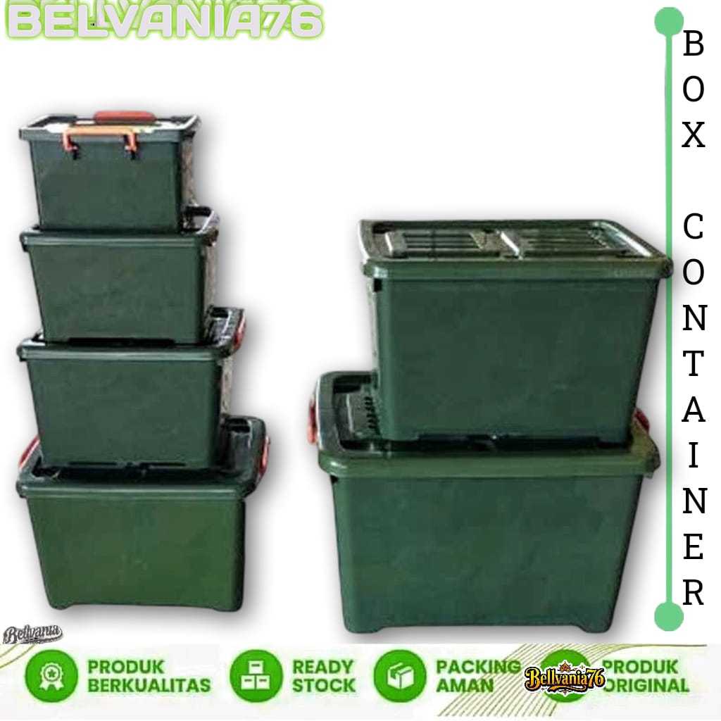 Kontainer Box Plastik Hijau Jumbo Beroda