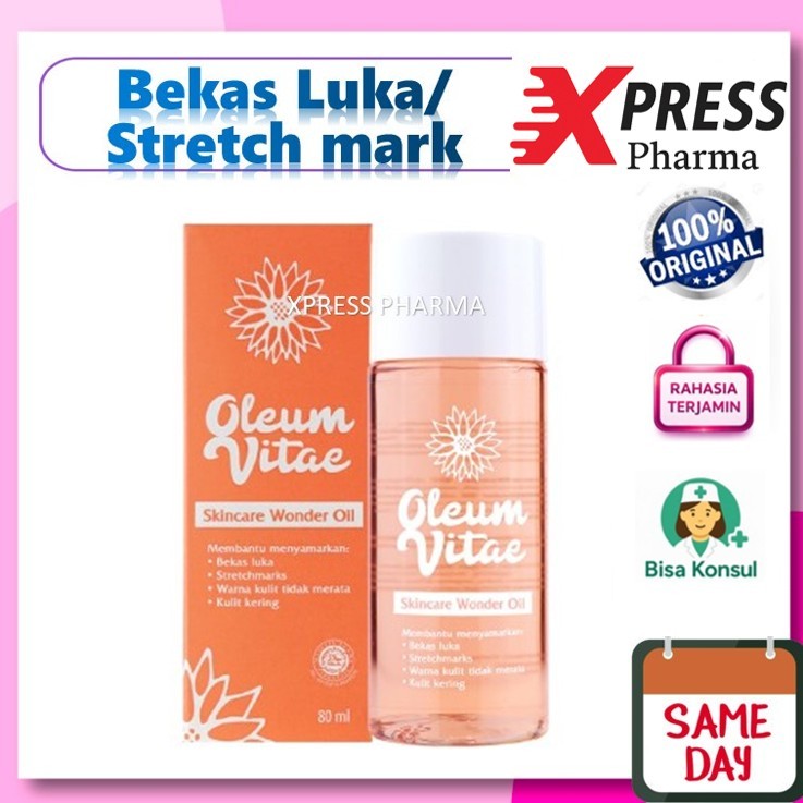 XPRESS  80 ml Oleum Vitae Skincare Oi / Penghilang Bekas Luka / Anti Strech Mark Zr