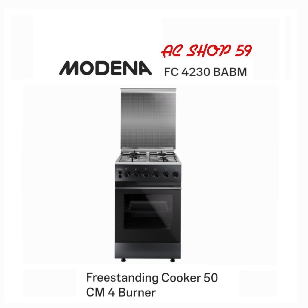 MODENA FC-4230BABM Kompor Gas Freestanding Cooker 50 cm  4 Tungku & Oven New