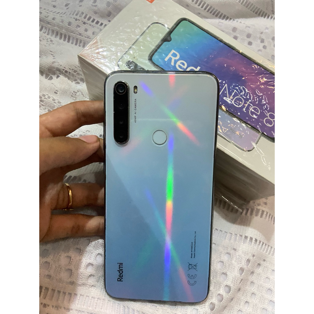 Redmi Note 8 4/64 Moonlight White Second Original HP Murah Normal