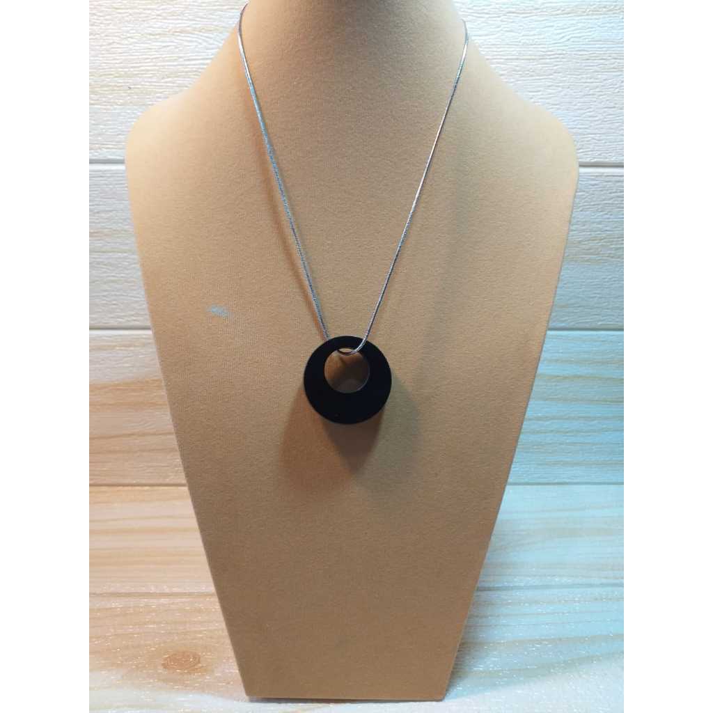 Liontin Jade / Giok Hitam Model Bulat - Batu Natural / Batu Asli