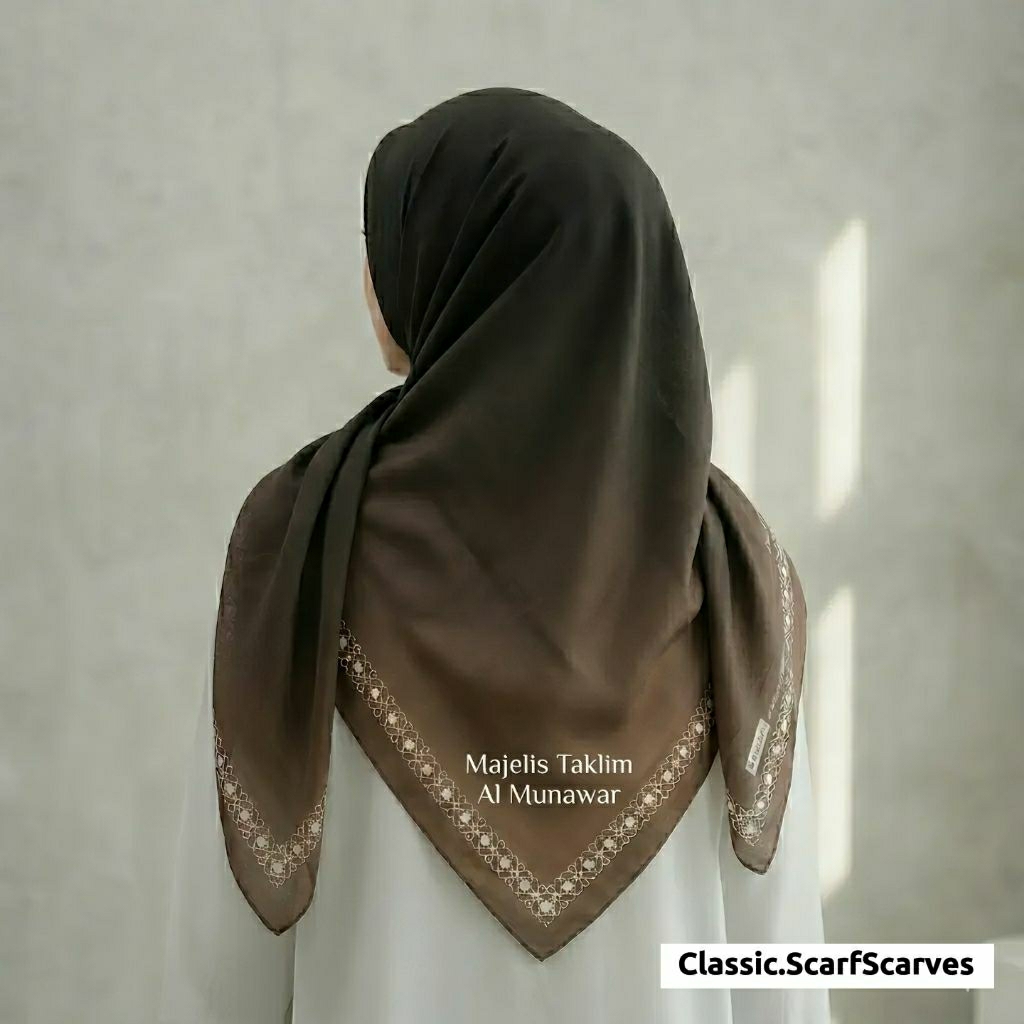 Hijab Segiempat Costume Desain Motif Nama logo