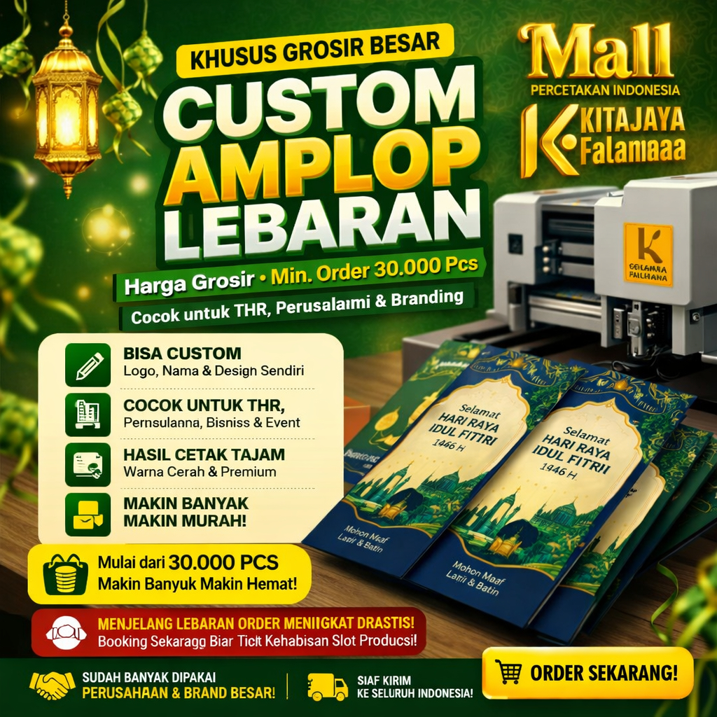 CUSTOM Amplop Lebaran – Khusus Grosir Besar