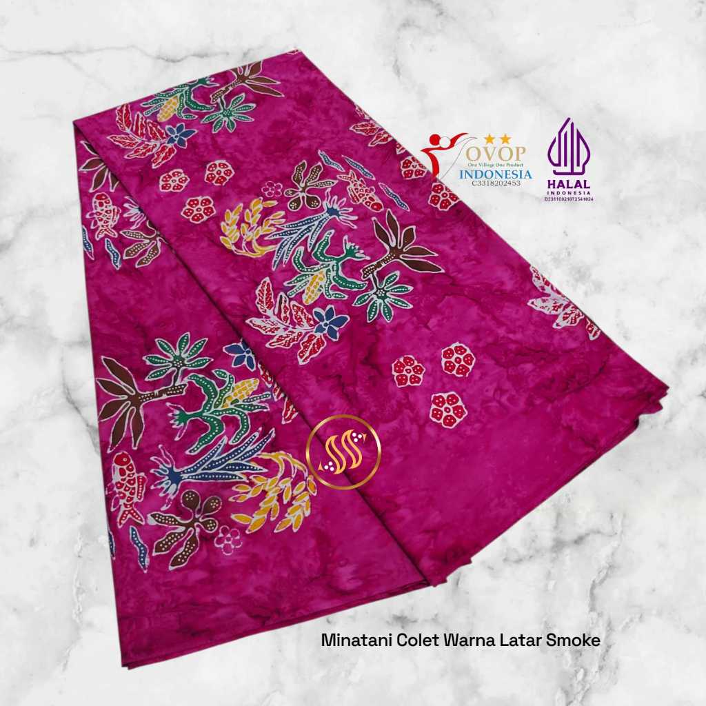 Kain Batik Tulis Bakaran Asli Pati Motif Mina Tani Latar Smoke
