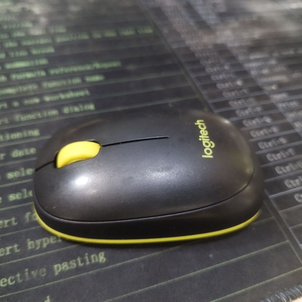 Mouse Logitech Wireless M212 Hitam Lis Kuning