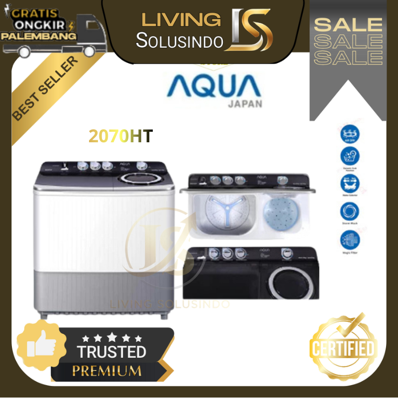 Mesin Cuci Aqua 2 Tabung QW-2070HT Mesin Cuci 2 Tabung Aqua 20Kg Aqua Mesin Cuci