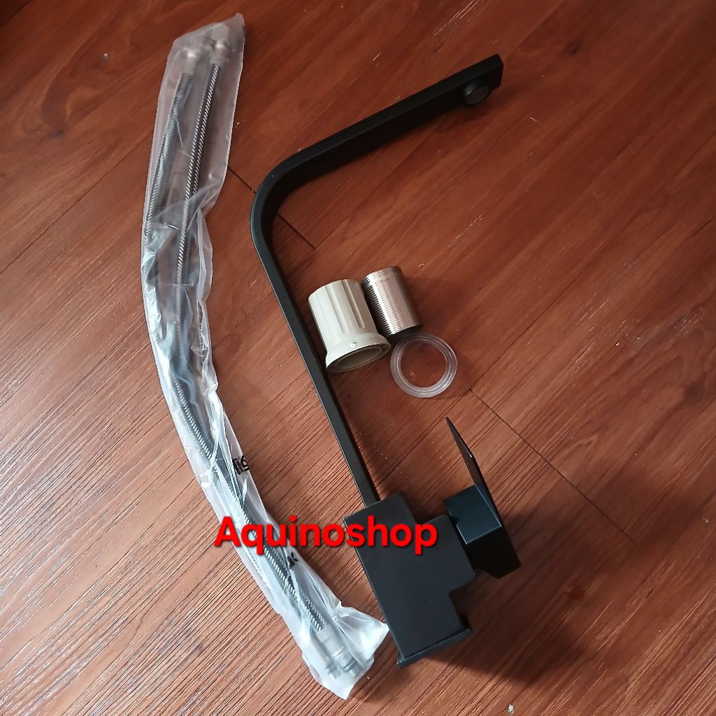 PROMO... Kran air L kotak//keran wastafell sink bak cuci piring model L kotak hitam.
