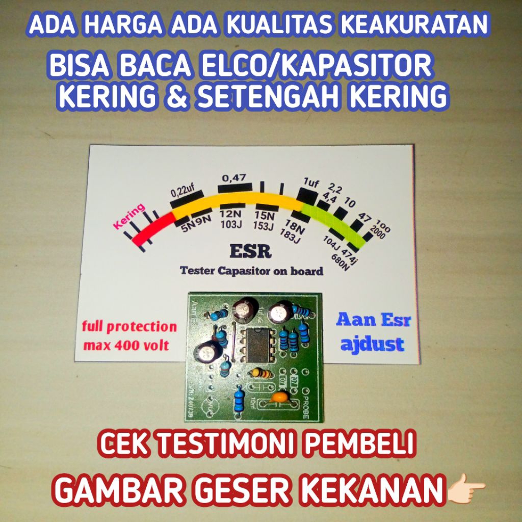 Kit Esr Meter 2 Fungsi Elco dan Kapasitor Budi Teknisi