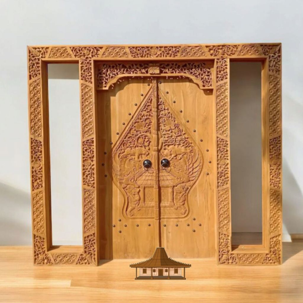 PINTU KUPU TARUNG UKIR KLIR WAYANG PINTU GENDONG JENDELA