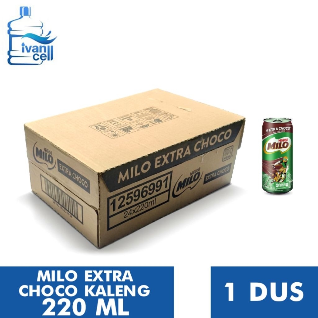 [INSTANT]  (1 DUS) MILO EXTRA CHOCO KALENG 220 ML isi (24 KALENG)- ORIGINAL 100%