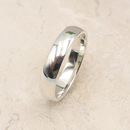 Cincin Putih Polos Perak Pria Dipta - Handmade Kotagede