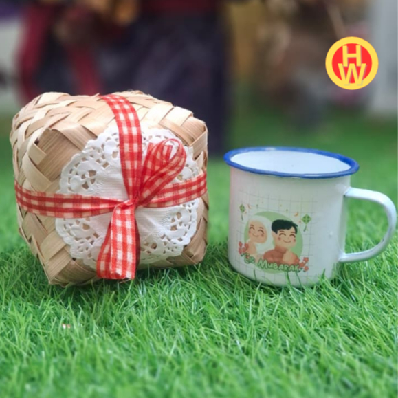 HADIAH CANGKIR MUG ENAMEL CUSTOM HARI RAYA LEBARAN NATAL IMLEK