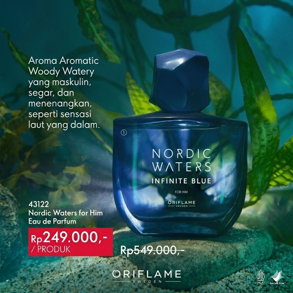 Nordic Waters Infinite Blue For Him Parfum pria Oriflame
