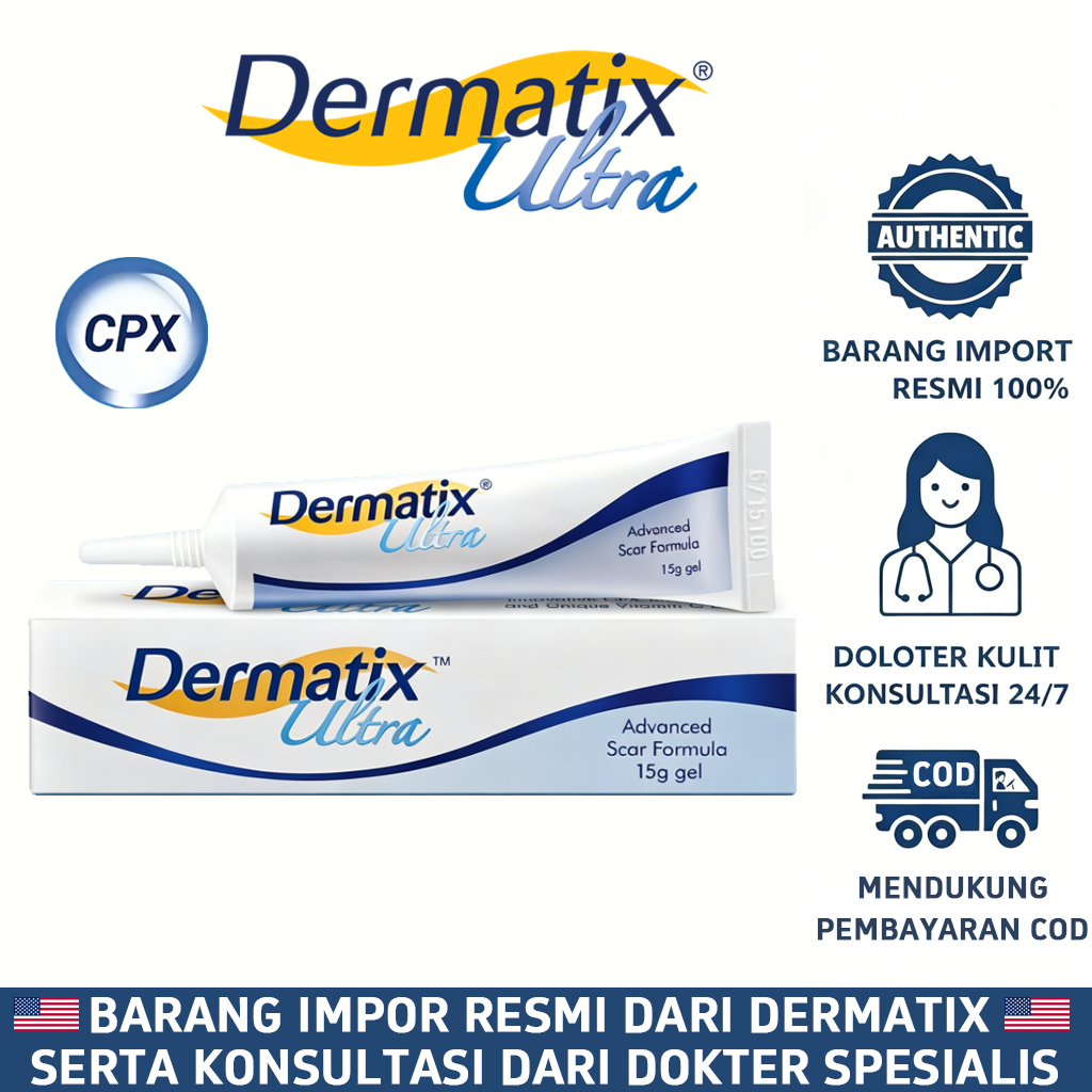 Dermatix Ultra Gel 15gr Penghilang Bekas Luka Jerawat Luka Operasi Luka Bakar Stretch Mark Asli Orig