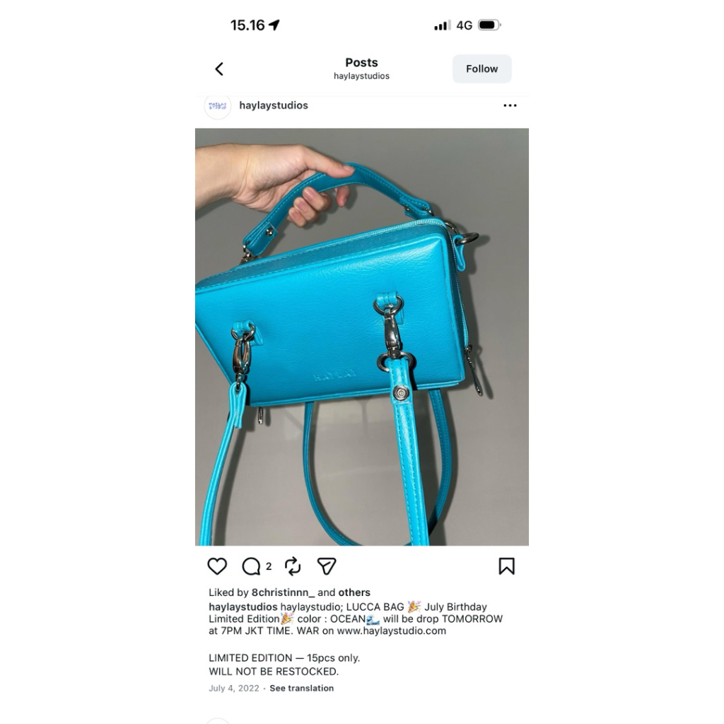 PRELOVED Haylay - Lucca Bag in Ocean (limited editon)