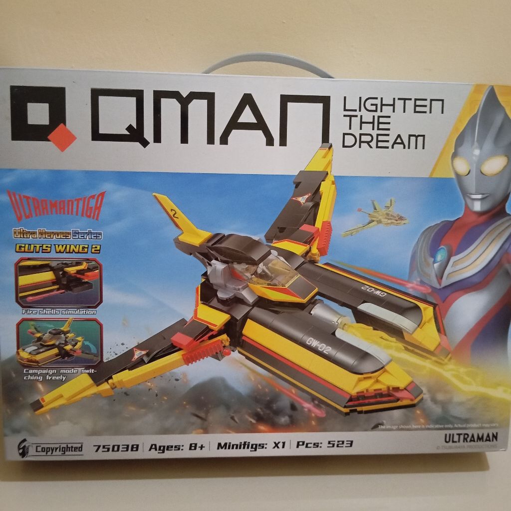 Qman Ultraman Ultramantiga Lighten The Dream War Ship Guts Wing 2 GW-02 Fighter Jet Ultra man Action