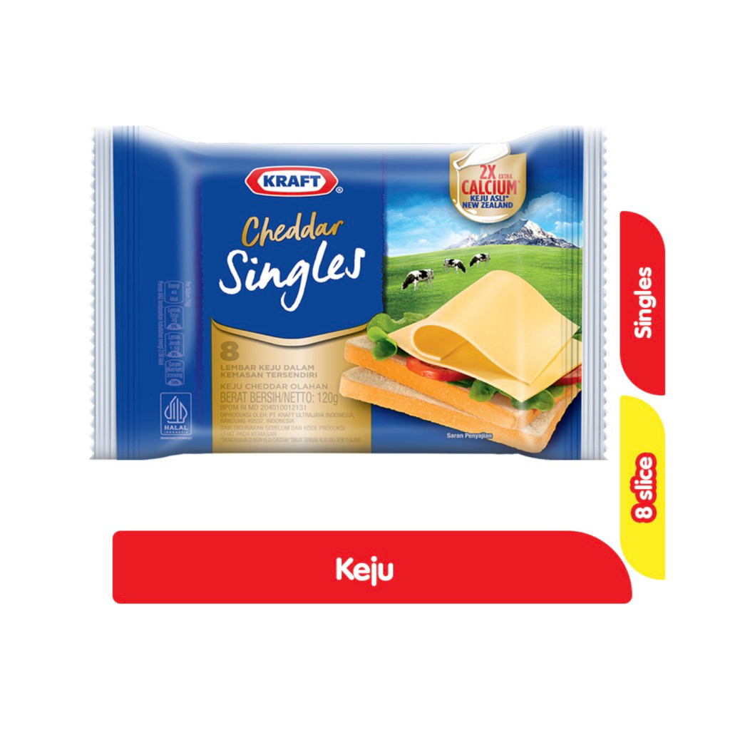 Kraft Keju Cheddar Singles 8 Lembar