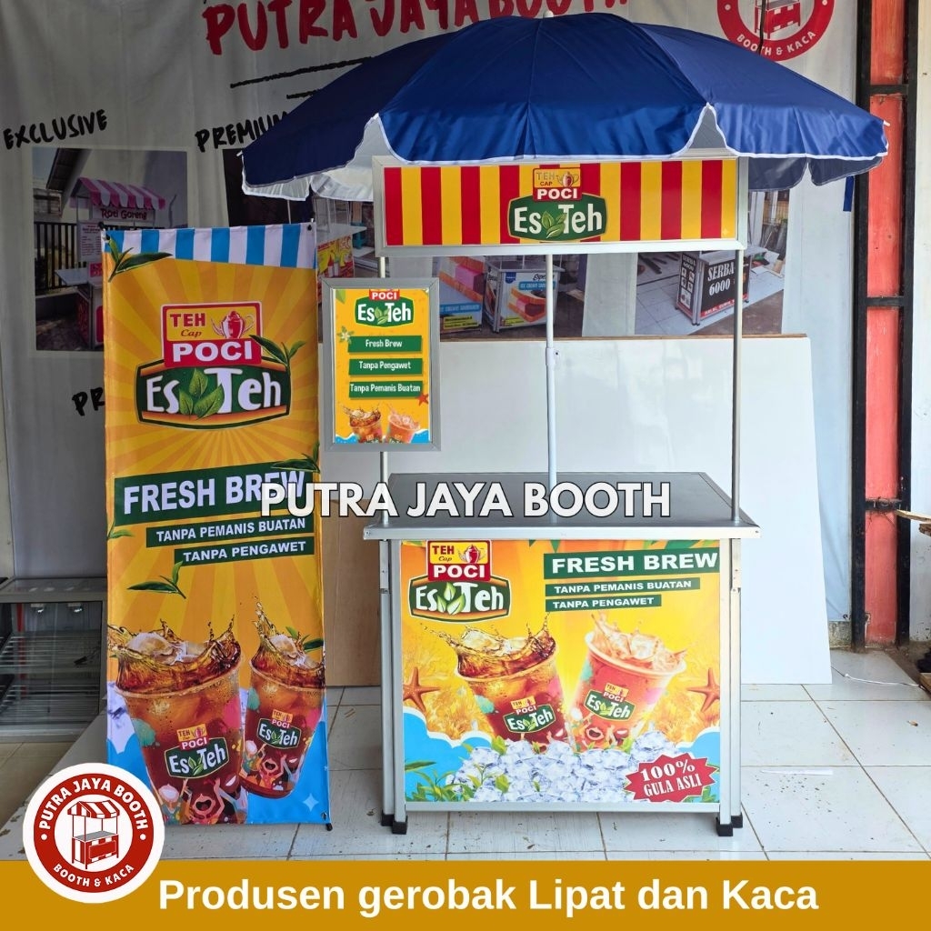 Booth Portable Teh Poci + Payung + Benner
