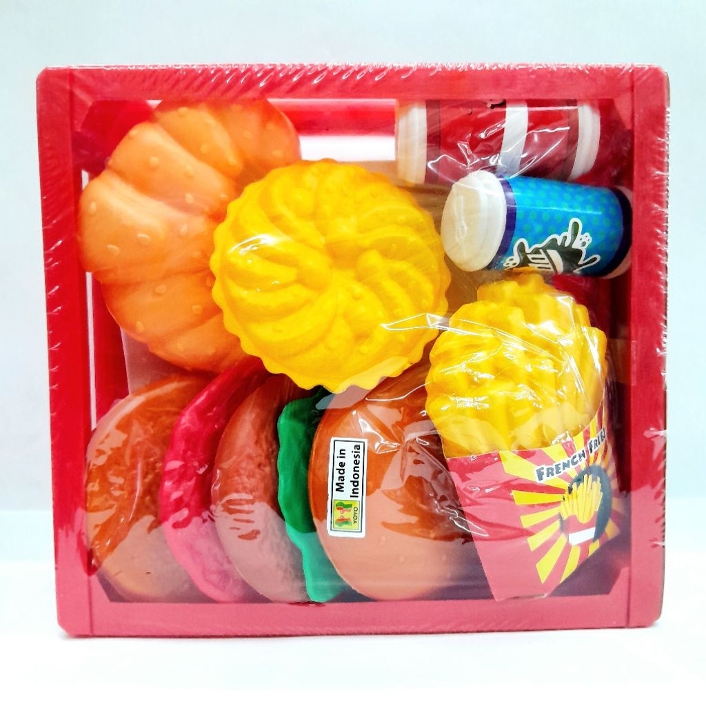 BURGER set Mainan Masak-masakan Anak Kentang Goreng Lunch Box
