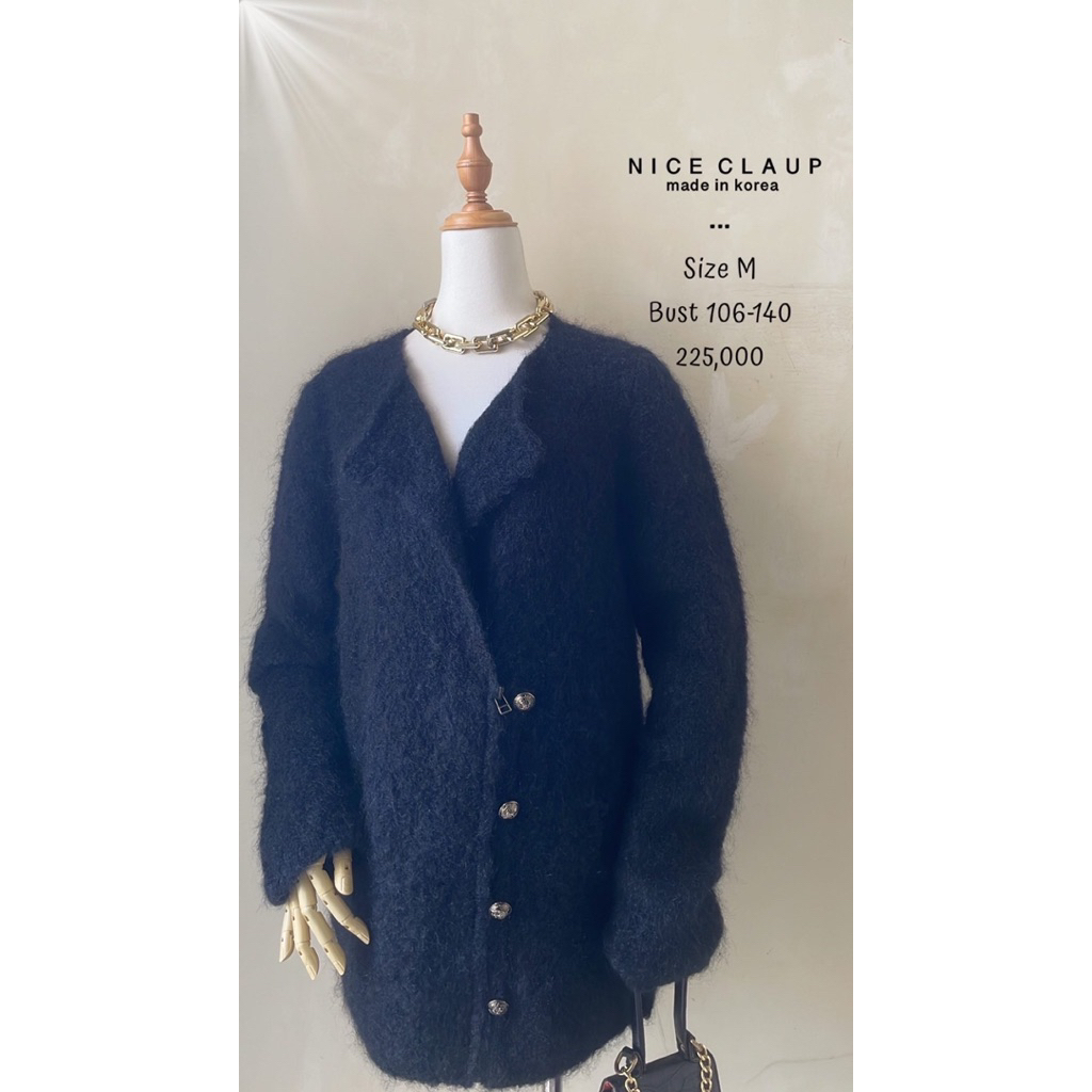Blazer outer knit rajut bulu oversized bigsize jumbo premium murah mewah nice claup original