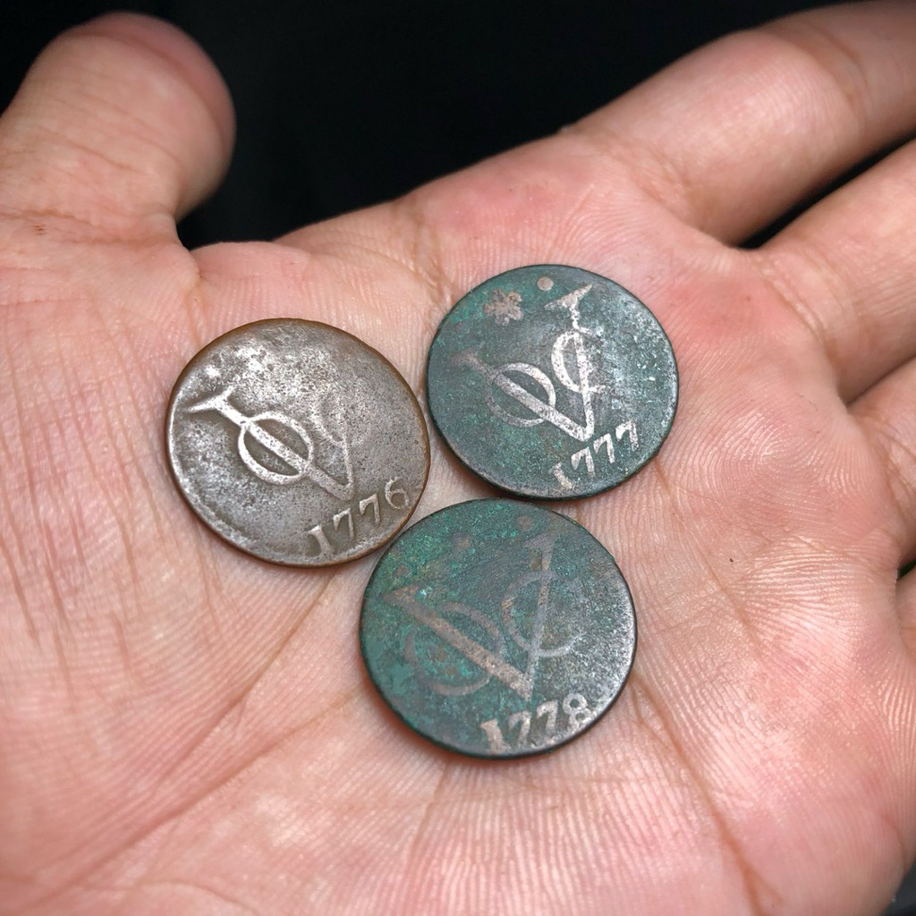 Koin Kuno Voc 3pcs tahun 1776, 1777 dan 1778