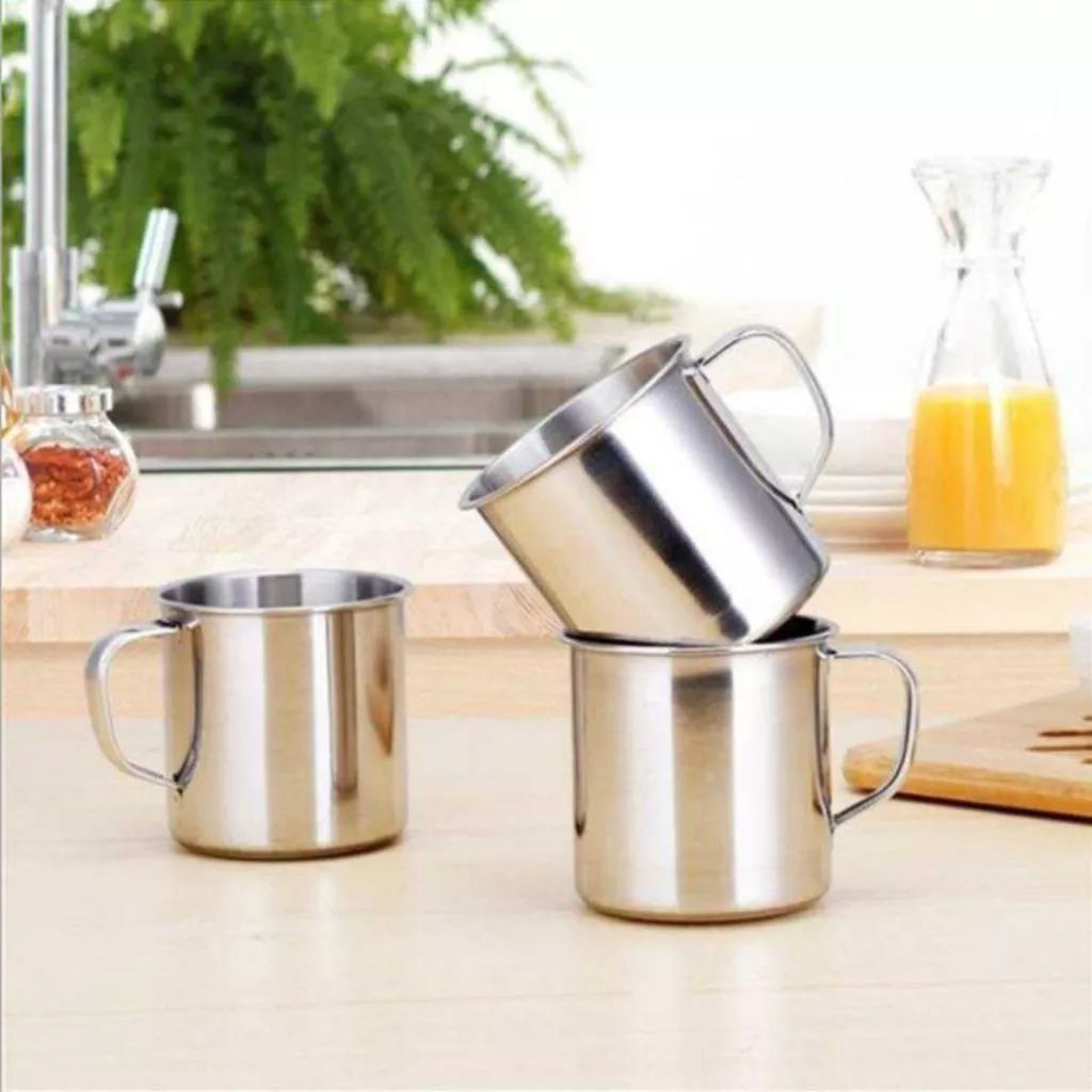 Mug Mini Stainless 7cm/Gelas Kopi Teh Susu Tahan Panas