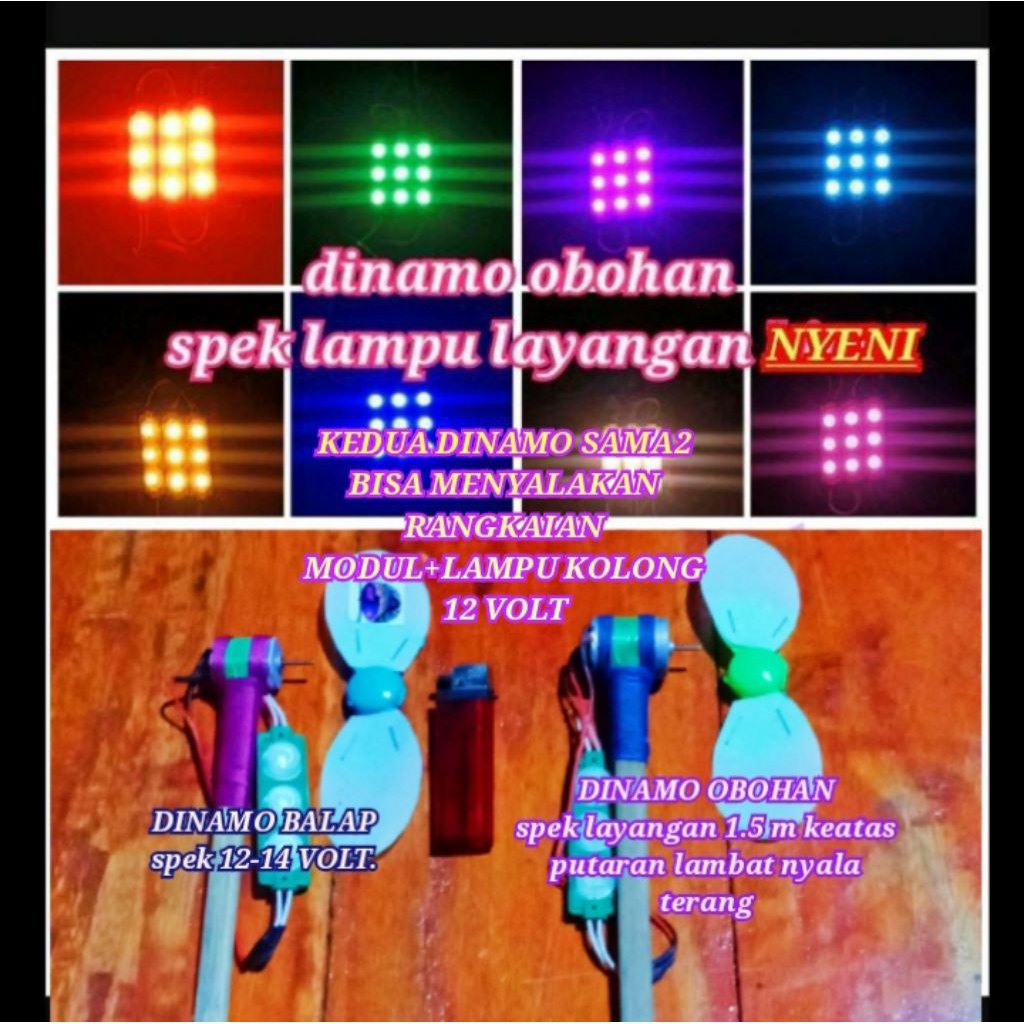 DINAMO OBOHAN - dinamo balap spek lampu layangan NYENI - lampu kolong - lampu strip rgb - lampu laya