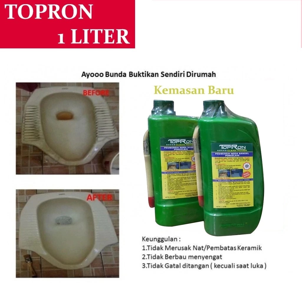 Topron pembersih keramik kerak kamar mandi pembersih toilet wc kamar mandi