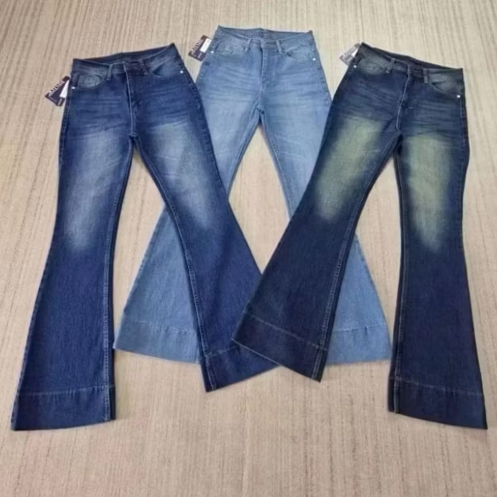 Cutbray Jennie Jeans Highwaist Stretch Lipatan Kaki Lebar