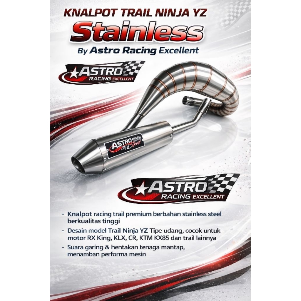 knalpot RX King Udang Trail model Yz PNP Rangka KLX KTM kx85 | knalpot king trail | knalpot suara ga