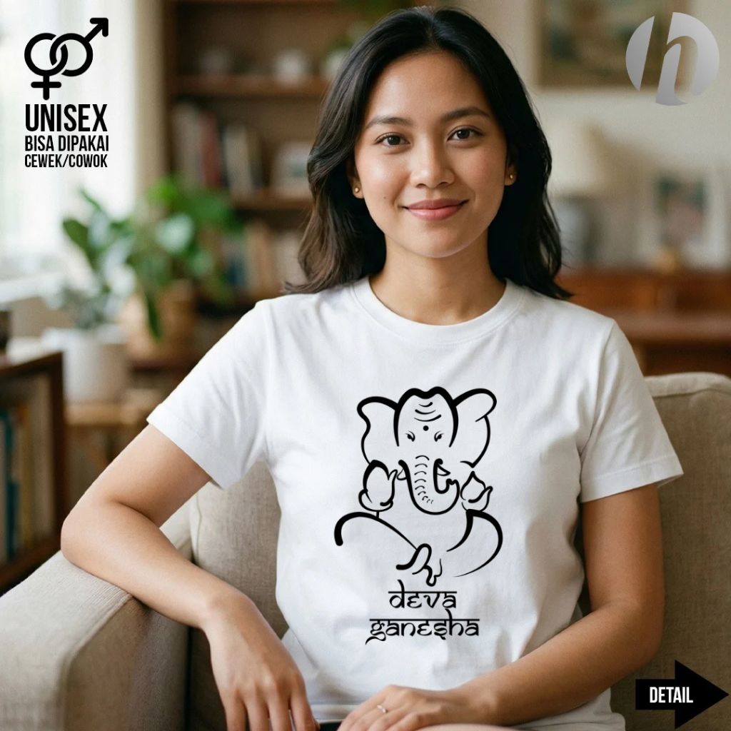 Mittara - Seri Hindu Kaos Baju Deva Ganesha Custom UNISEX Kaos Nyepi