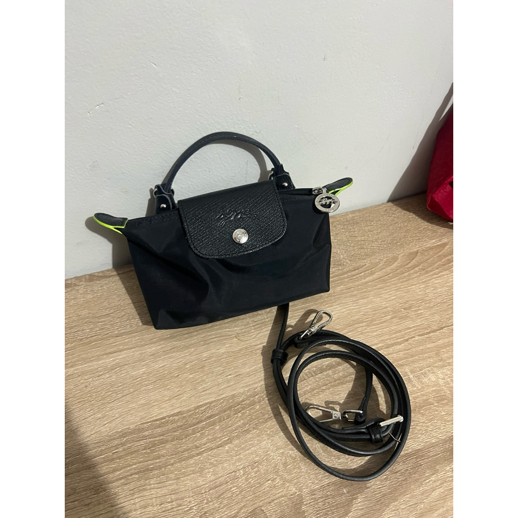 longchamp la pliage pouch xs black