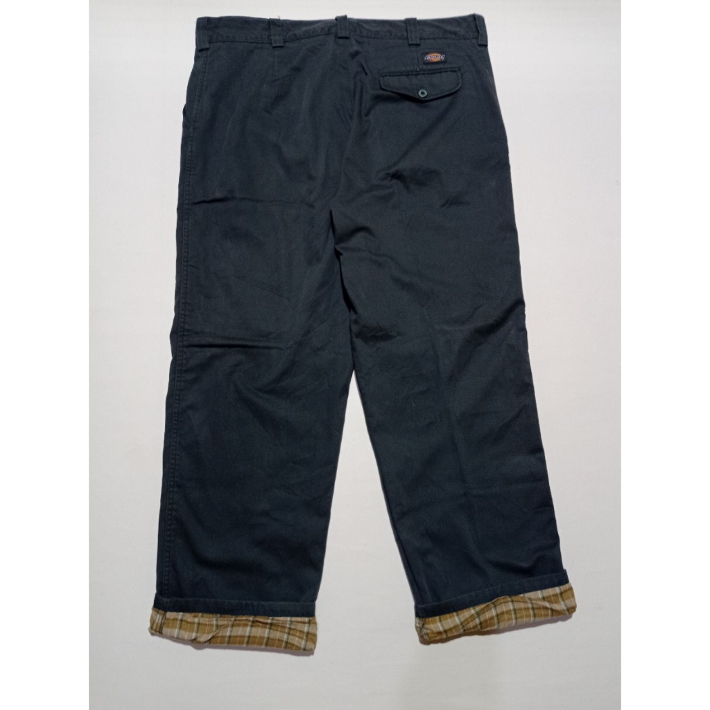 Celana Dickies Rare Vintage Flannel Lined Reguler/Loose Fit Warna Navy Size 40×32 Second Brand Dicki