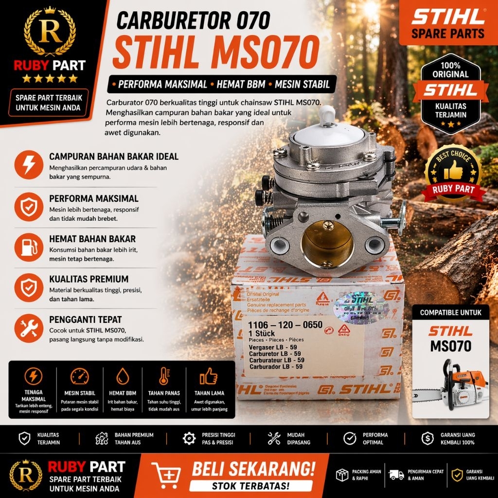 Stihl Carburator Chainsaw Ms070 Ori