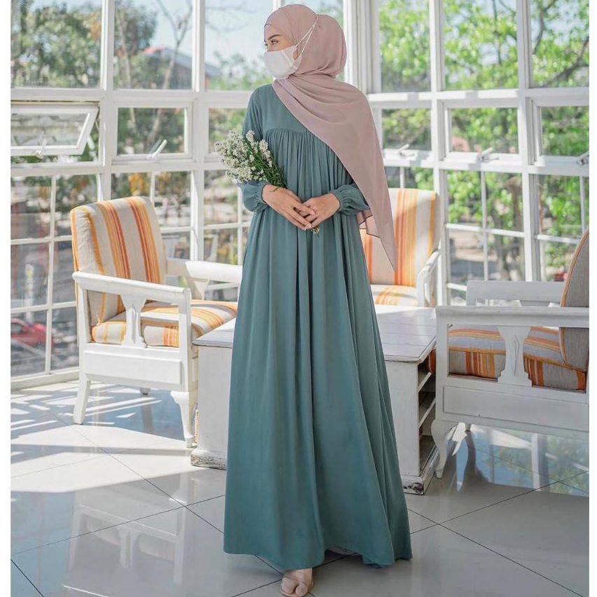GAMIS RAYON TWILL IZMA DRESS BAJU MUSLIM WANITA BAHAN ADEM DAN LEMBUT