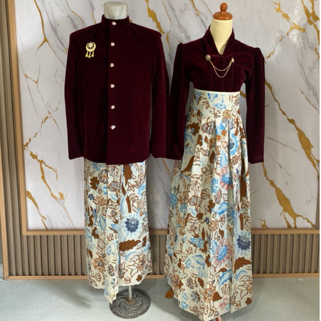 kebaya prewedding kostum prewedding beskap bludru kebaya bludru set couple prewedding kostum prewedd