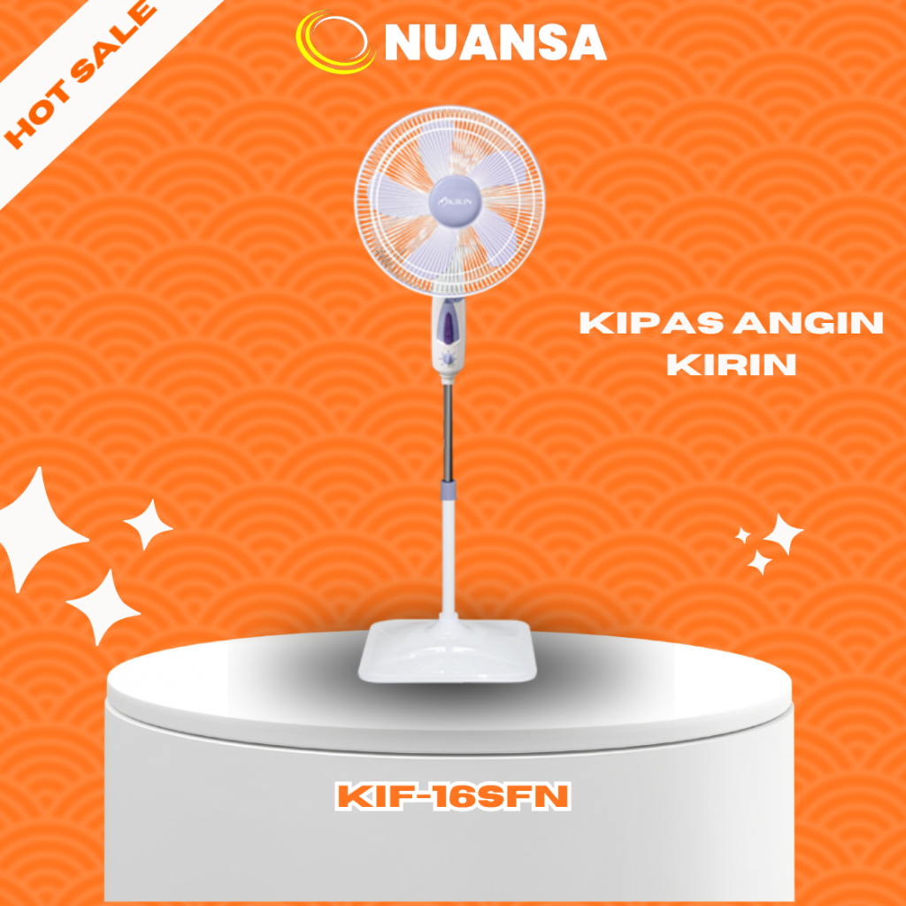 Kirin KIF-16SFN adalah kipas angin berdiri (stand fan) 16 inci dengan daya 50 Watt, menggunakan 5 bi