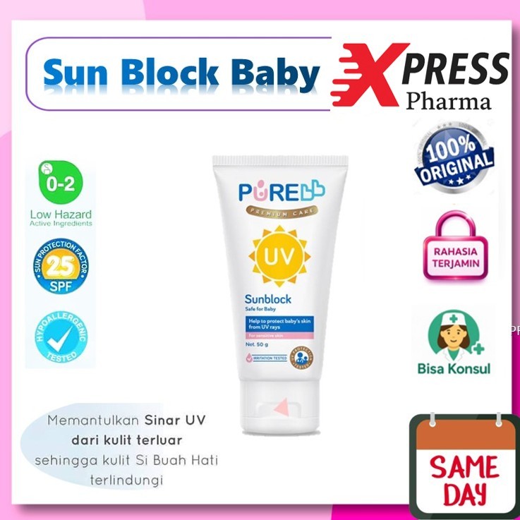 XPRESS  Pure BB SUNBLOCK Baby Bayi Kids Kid Anak Sublok Sunblok Sun Block Sun blok Sunscreen Sunskri