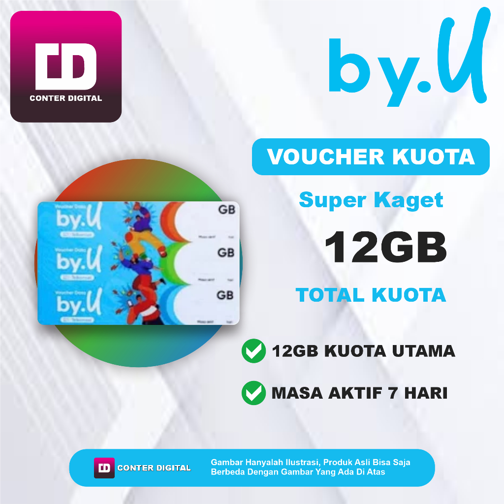 Voucher Kuota By.u Super Kaget 12GB Masa Aktif 7 Hari