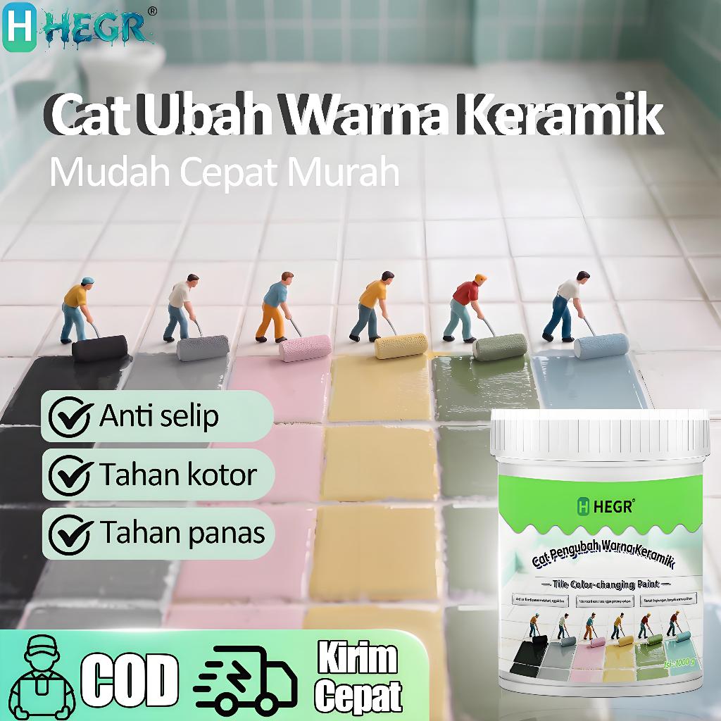 [COD] HEGR Cat Pelapis Lantai Kamar Mandi 1kg - Cat Pengubah Warna Keramik Anti Licin + Anti Jamur -