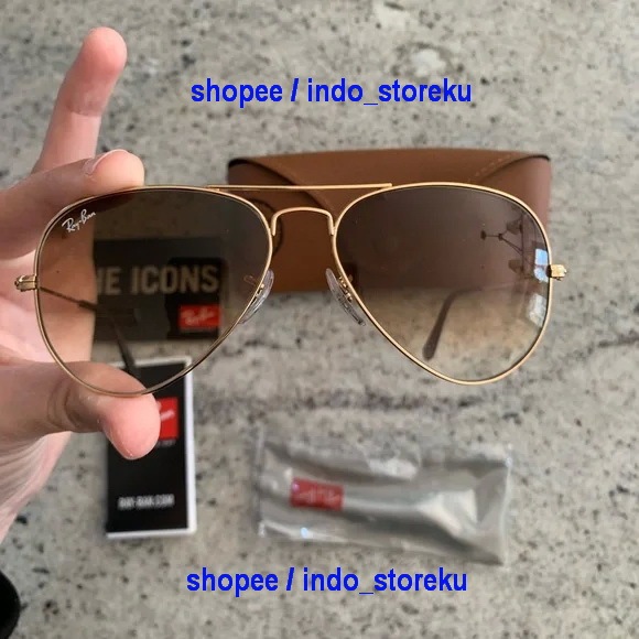 Kacamata Ray-Ban Aviator RB3025 Gradient Brown