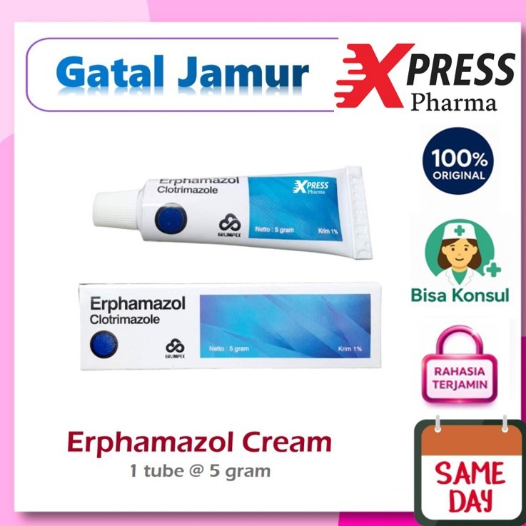 XPRESS  Erphamazole Cream 5 gram Salep Krim Gatal Jamur clotrimazole Erpamazole Erphamazol Erphamaso
