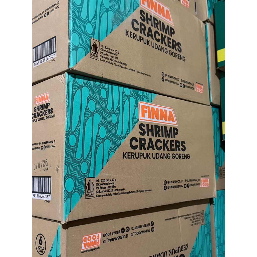 (exp 10/2026) 120pcs KRUPUK UDANG FINNA 1 DUS/KARTON KERUPUK CATERING UMKM GROSIR TEGAL SLAWI BREBES